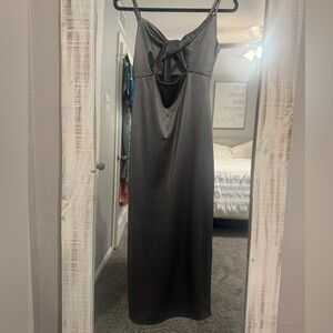Altar'd State Shimmering Metallic Gray Dress